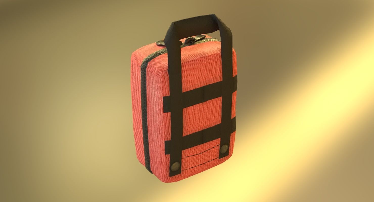 First Aid Kit Low-poly 3D model_9