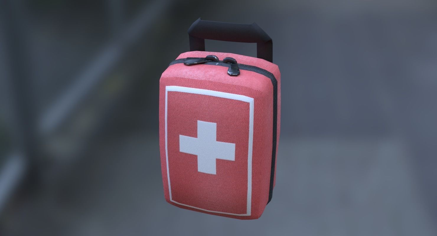 First Aid Kit Low-poly 3D model_6
