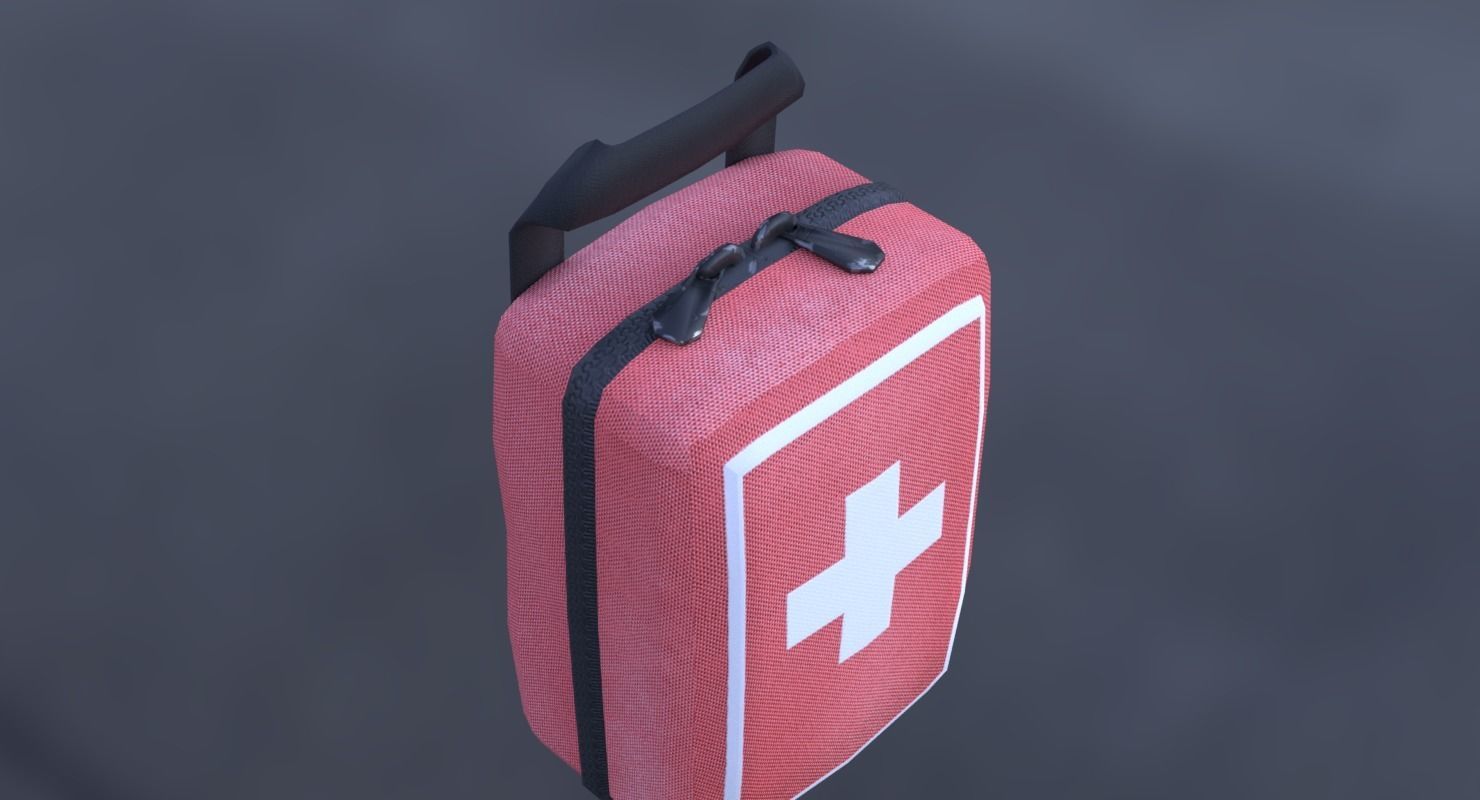 First Aid Kit Low-poly 3D model_8