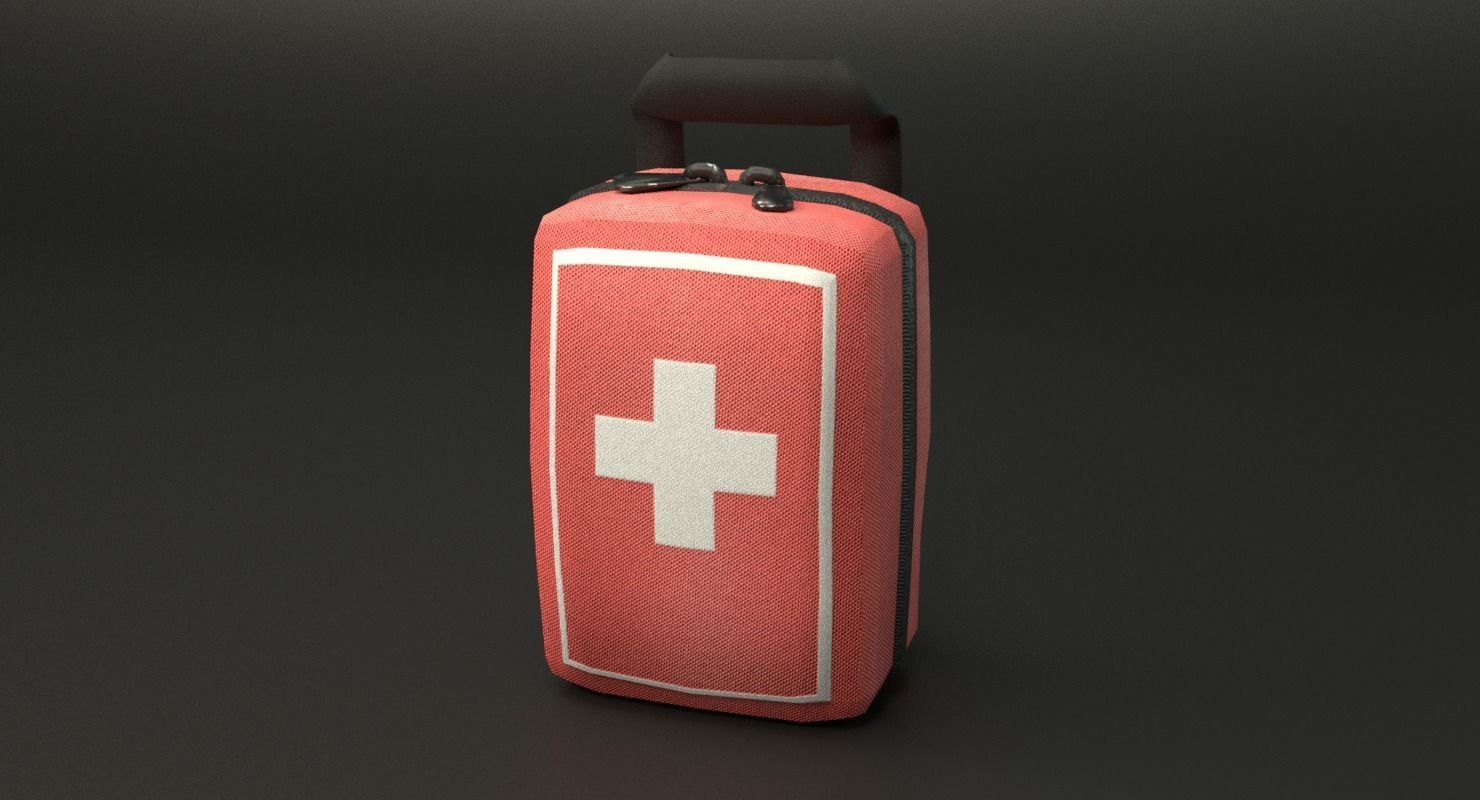 First Aid Kit Low-poly 3D model_16