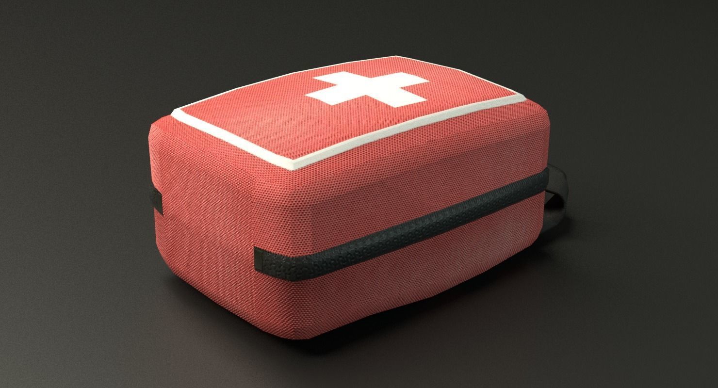 First Aid Kit Low-poly 3D model_4