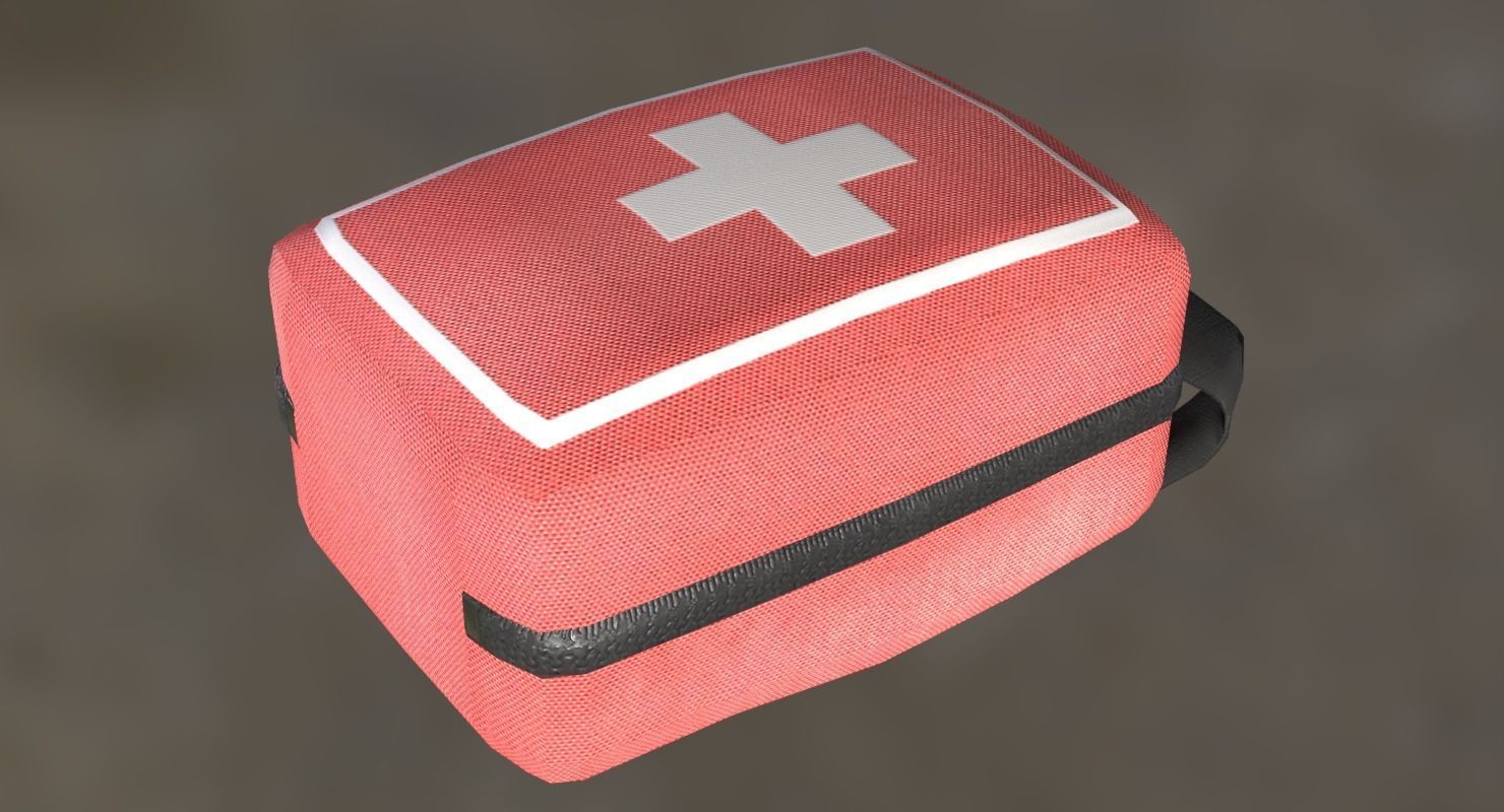 First Aid Kit Low-poly 3D model_5