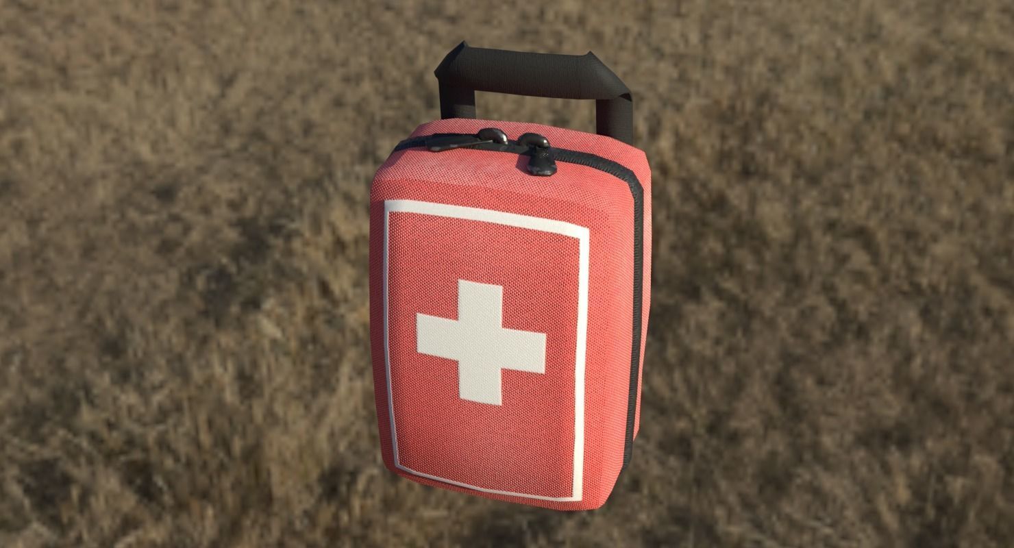 First Aid Kit Low-poly 3D model_7