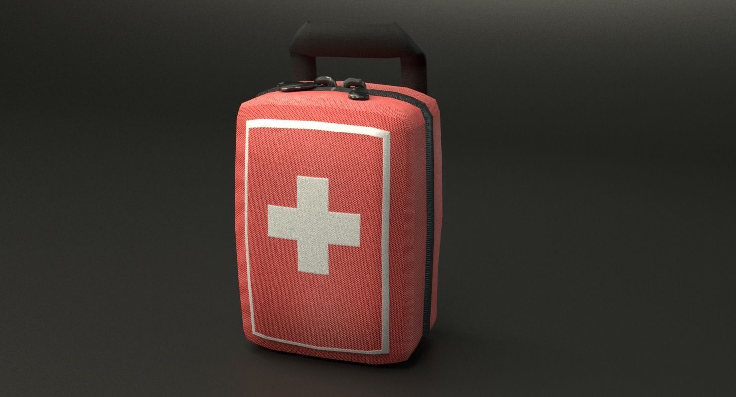 First Aid Kit Low-poly 3D model_1