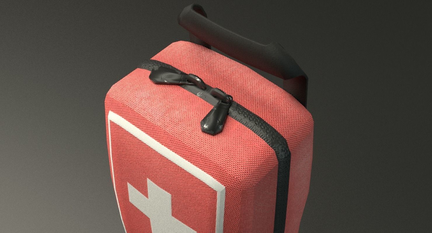 First Aid Kit Low-poly 3D model_3