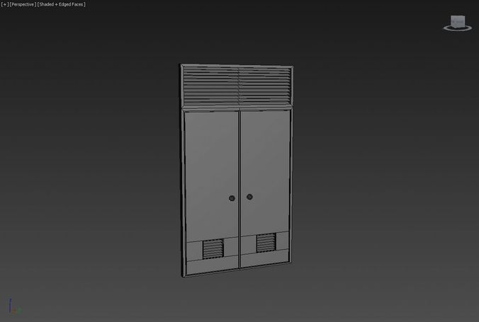 Metal double door Low-poly 3D model