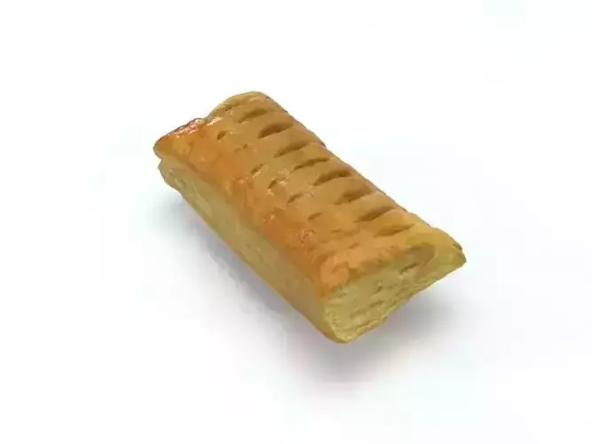 Pie Puff Bread Cake Low-poly 3D model