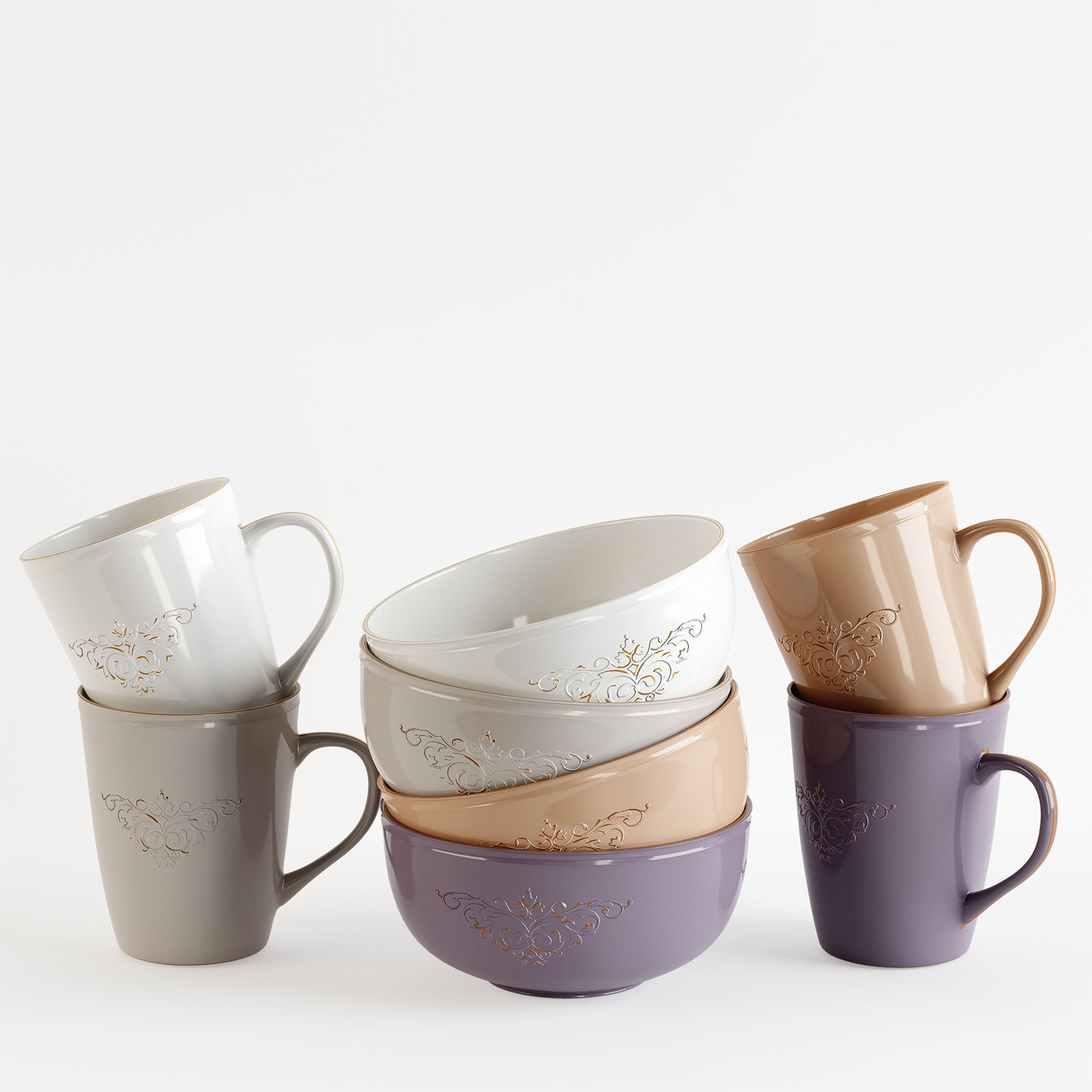 Decorative set w4 3D model_14