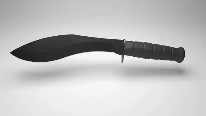 Kukri Knife Low-poly 3D model