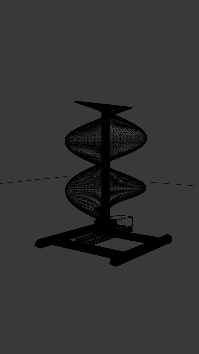 Vertical sci-fi wind turbine 3D model_8