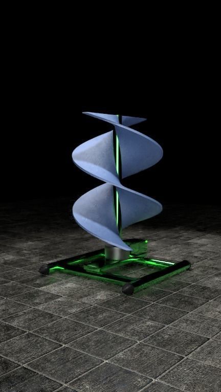 Vertical sci-fi wind turbine 3D model_3