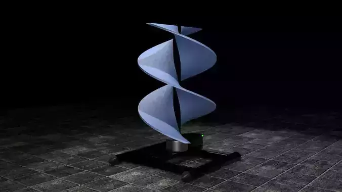Vertical sci-fi wind turbine 3D model