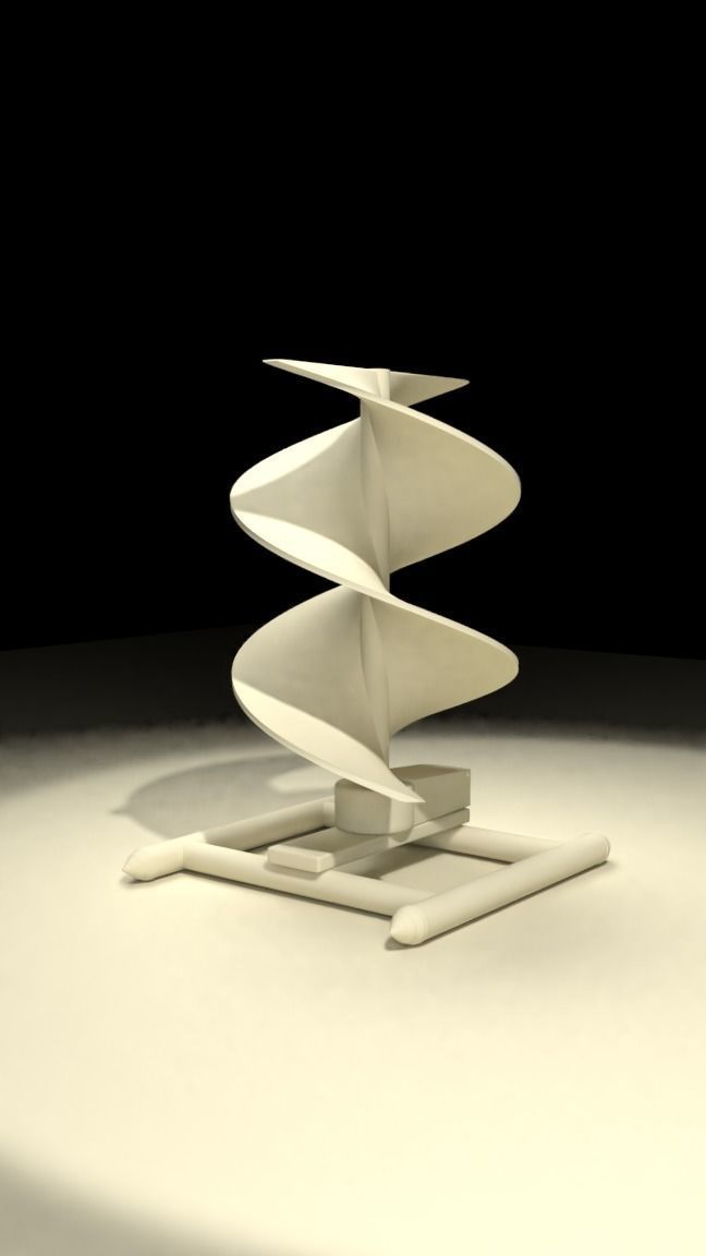 Vertical sci-fi wind turbine 3D model_5