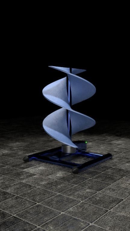Vertical sci-fi wind turbine 3D model_2