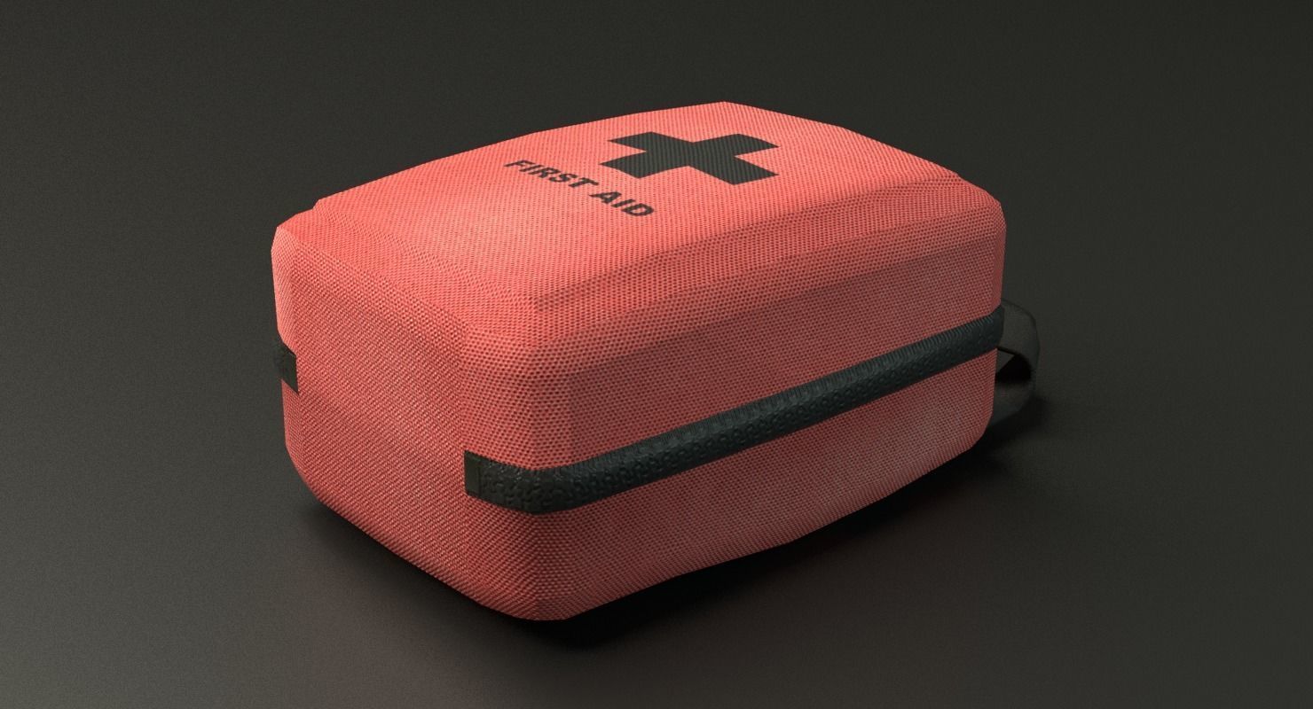 First Aid Kit Low-poly 3D model_4