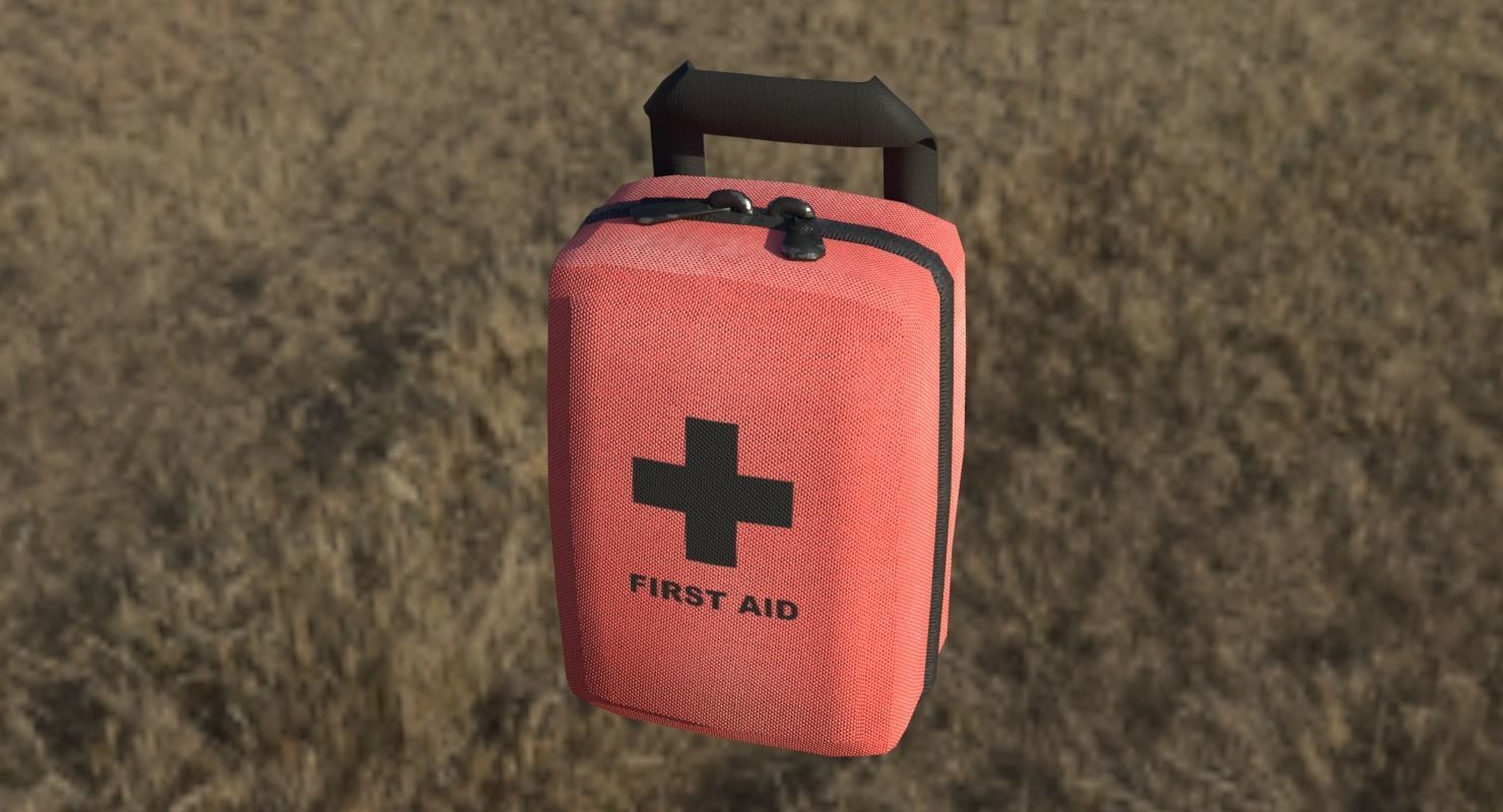 First Aid Kit Low-poly 3D model_7