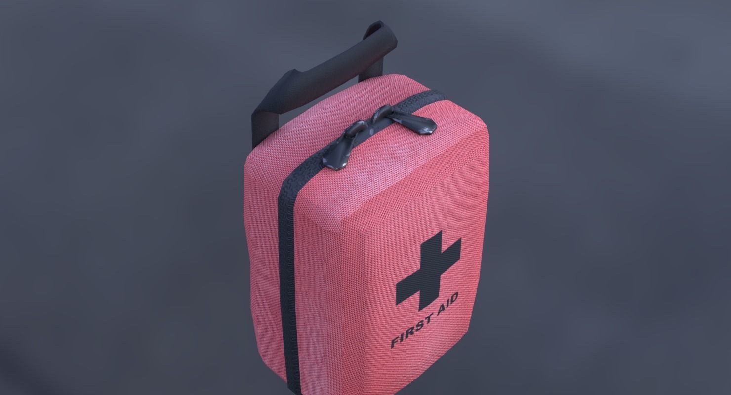 First Aid Kit Low-poly 3D model_8
