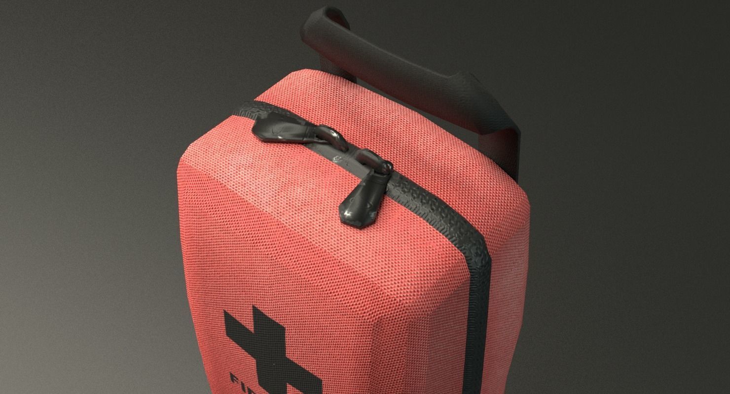 First Aid Kit Low-poly 3D model_3