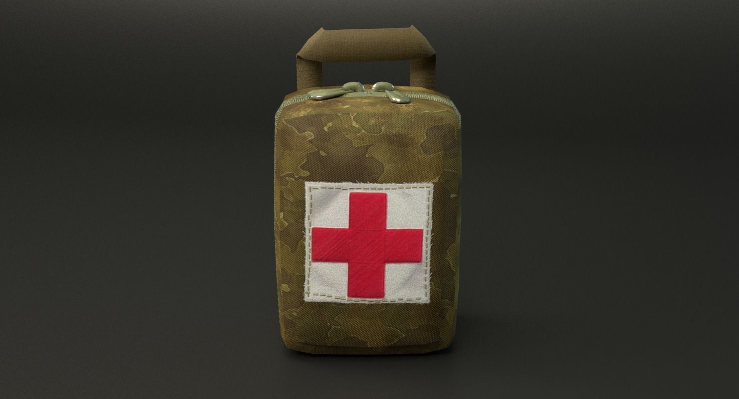 Military First Aid Kit Low-poly 3D model_15