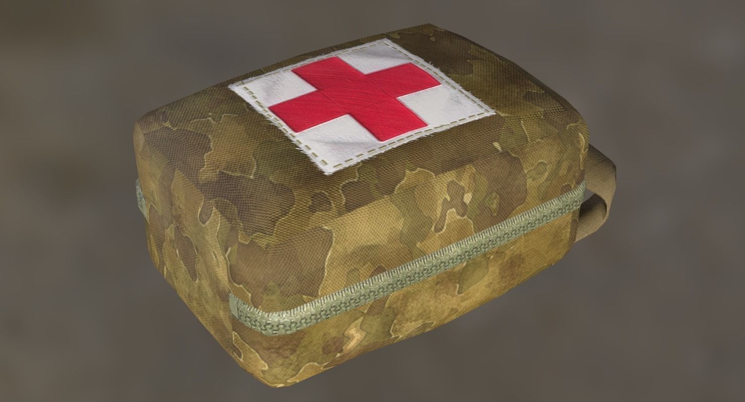 Military First Aid Kit Low-poly 3D model_5