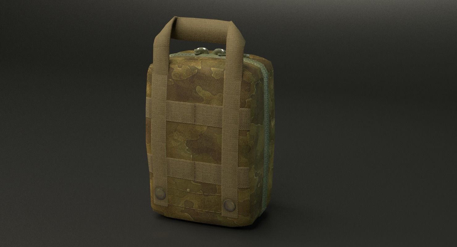 Military First Aid Kit Low-poly 3D model_2