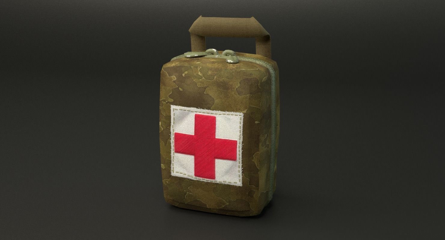 Military First Aid Kit Low-poly 3D model_16