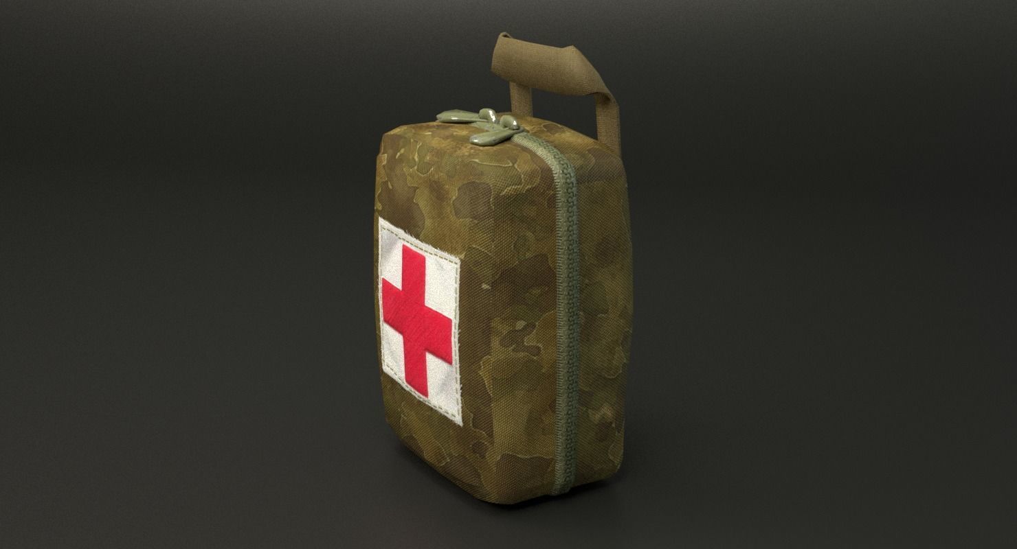 Military First Aid Kit Low-poly 3D model_18