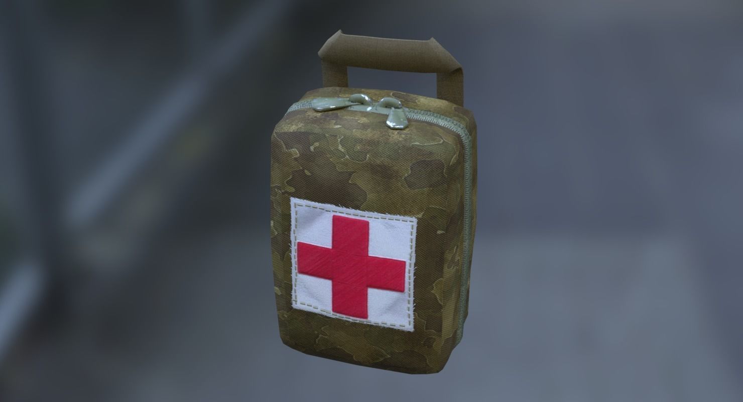 Military First Aid Kit Low-poly 3D model_6