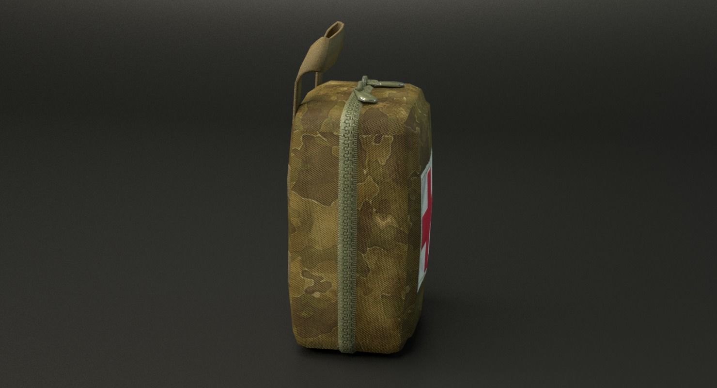 Military First Aid Kit Low-poly 3D model_29
