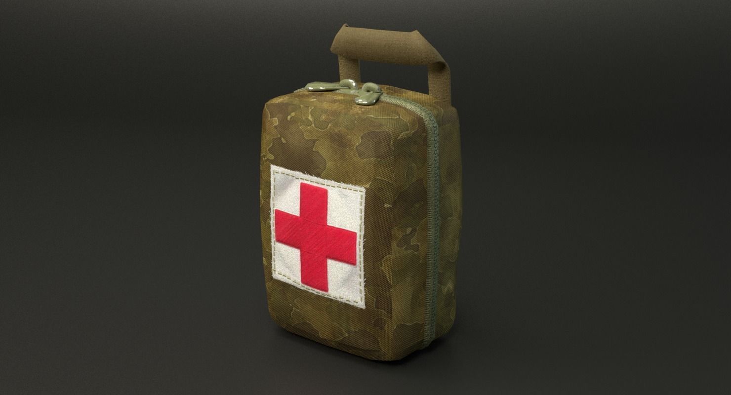 Military First Aid Kit Low-poly 3D model_17