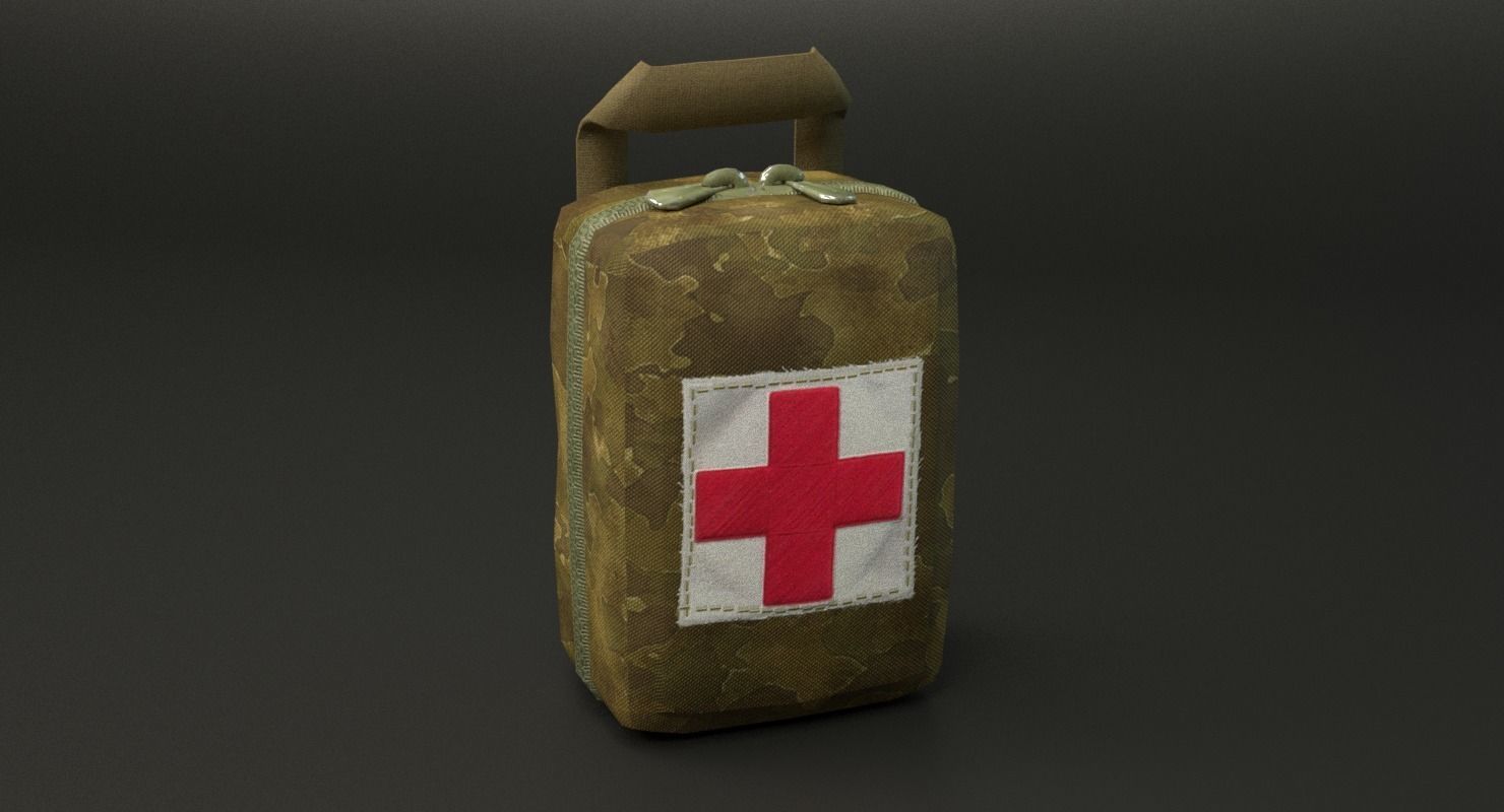 Military First Aid Kit Low-poly 3D model_32