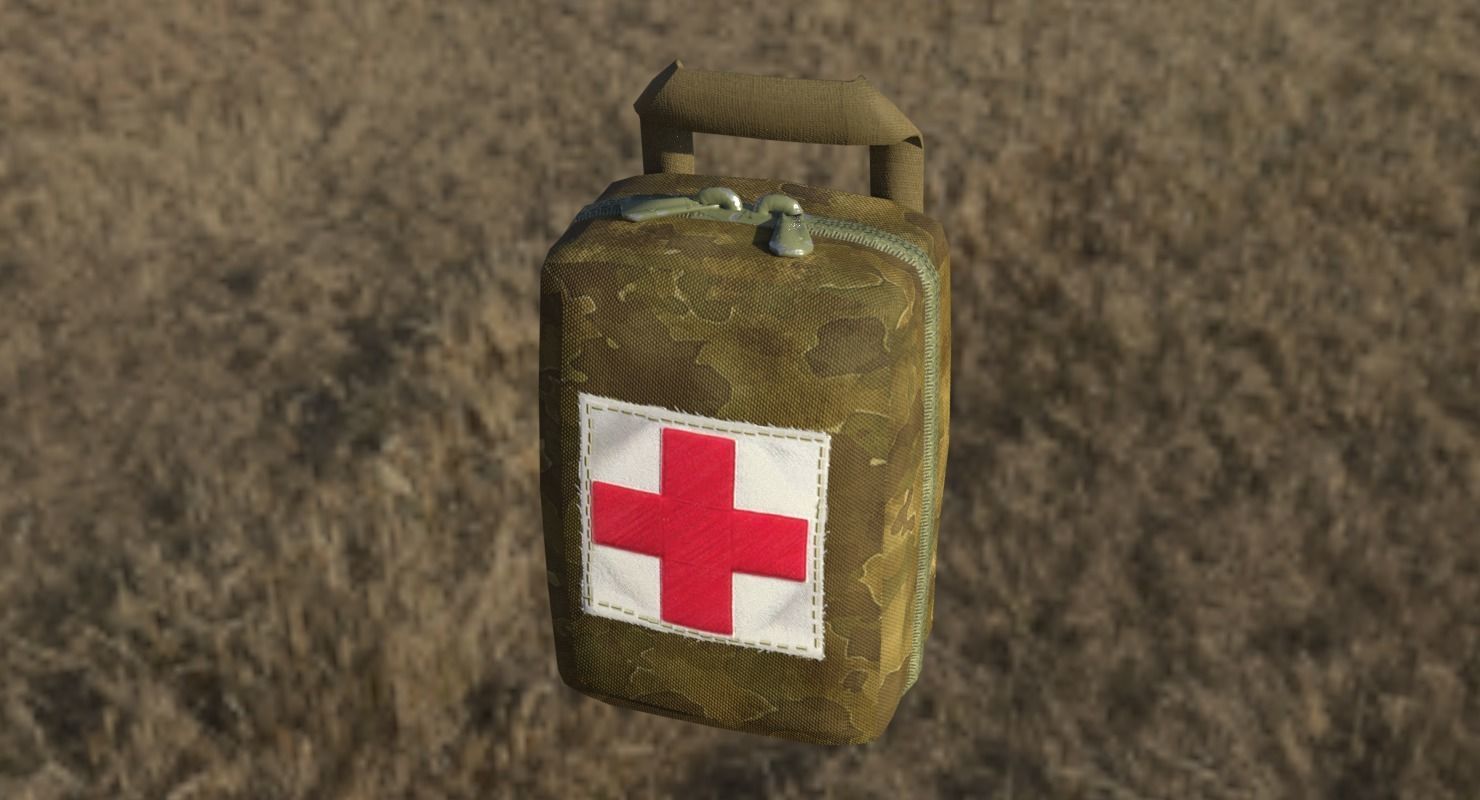 Military First Aid Kit Low-poly 3D model_7
