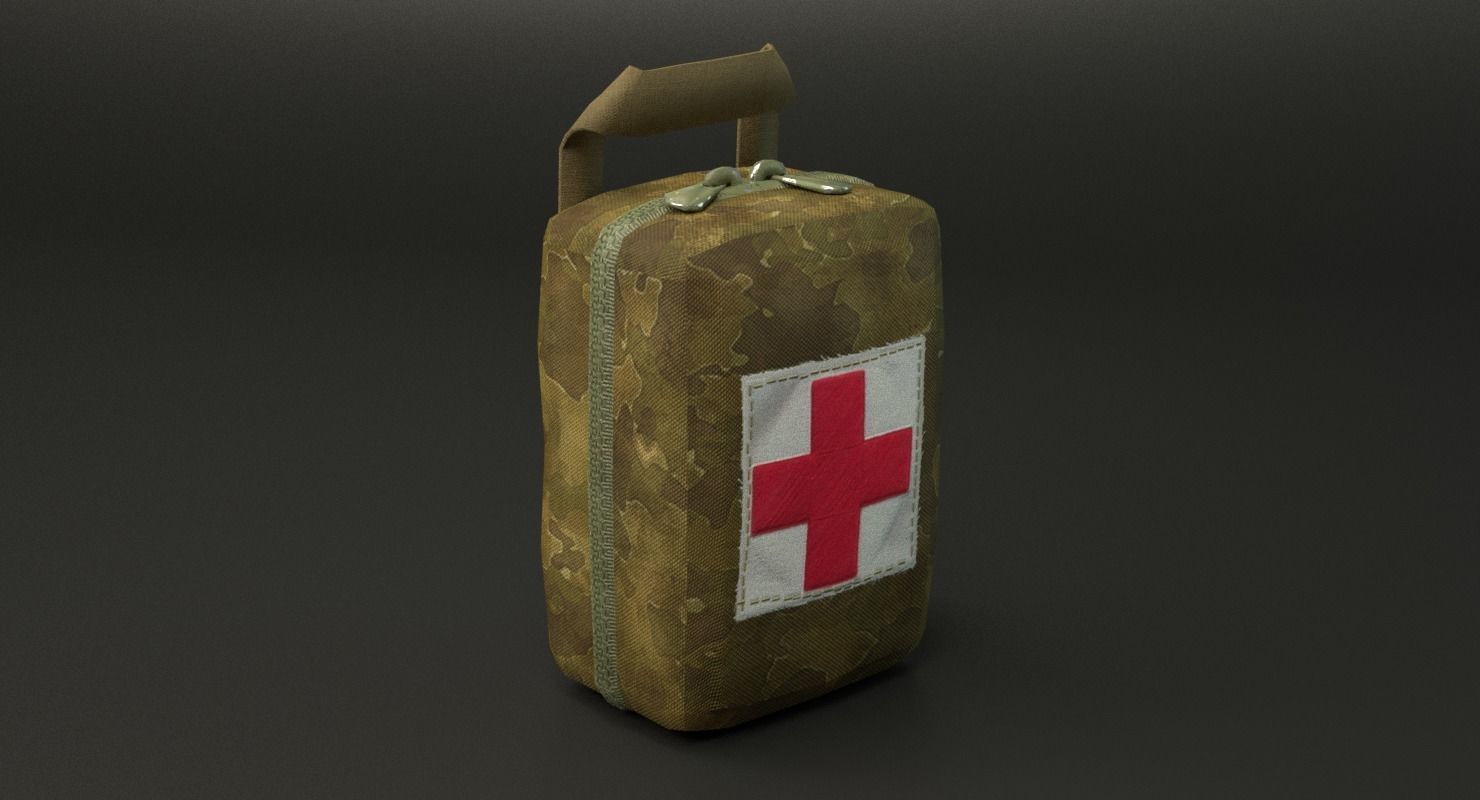 Military First Aid Kit Low-poly 3D model_31