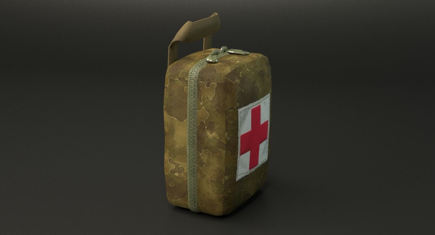 Military First Aid Kit Low-poly 3D model_30