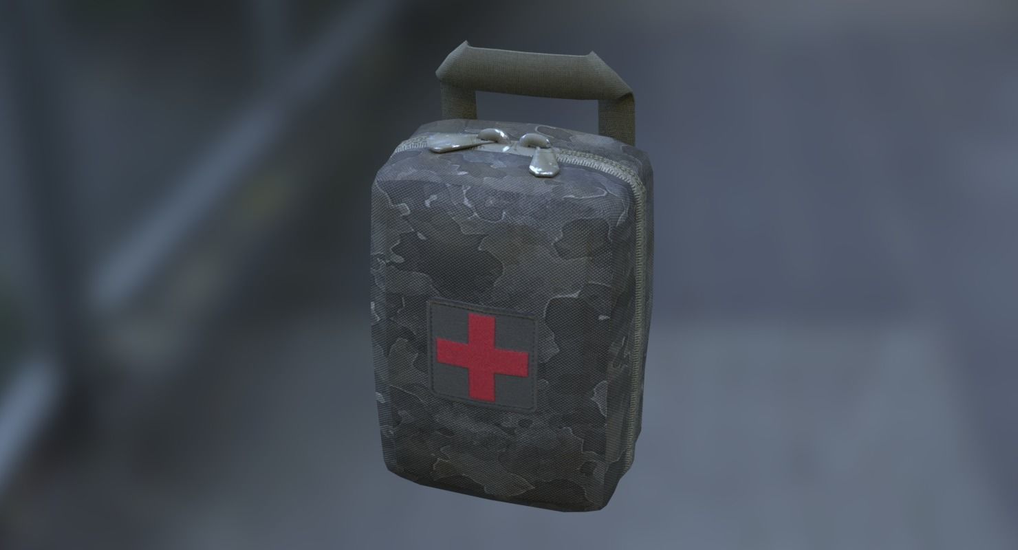 Military First Aid Kit Low-poly 3D model_6