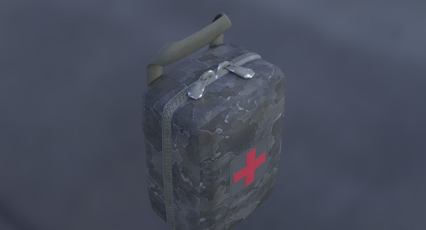 Military First Aid Kit Low-poly 3D model_8