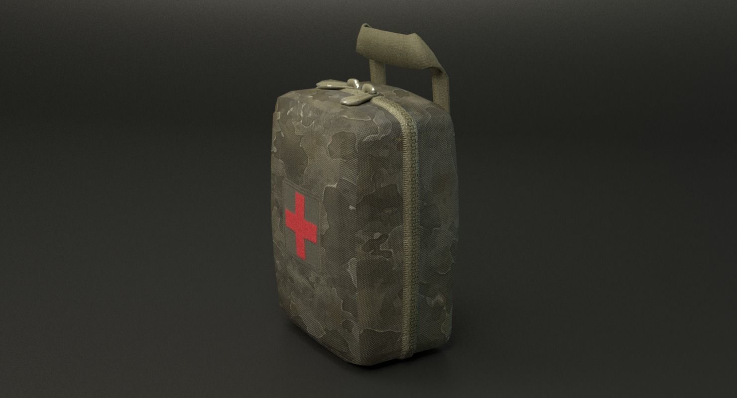Military First Aid Kit Low-poly 3D model_18