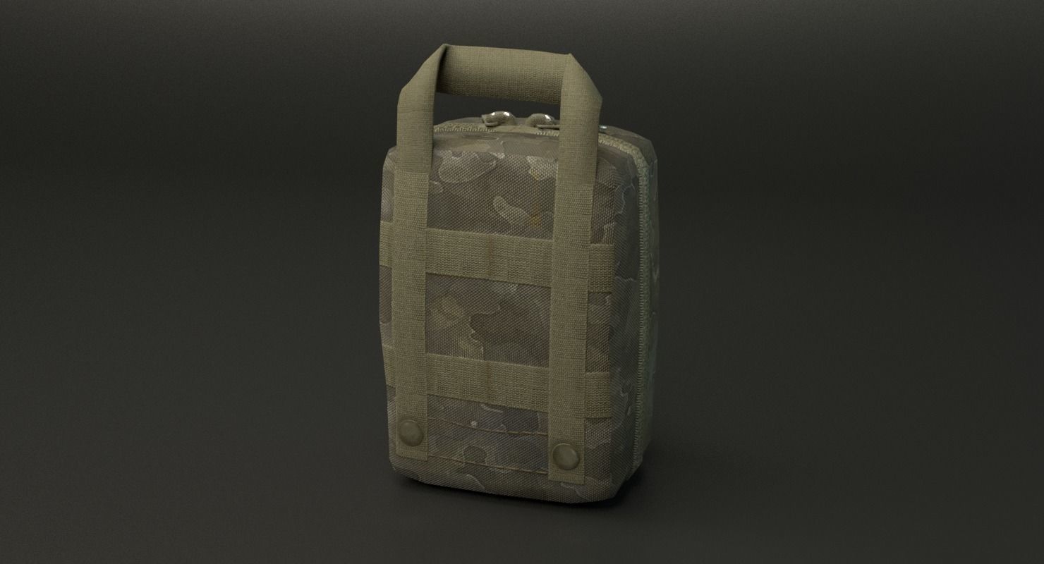 Military First Aid Kit Low-poly 3D model_25