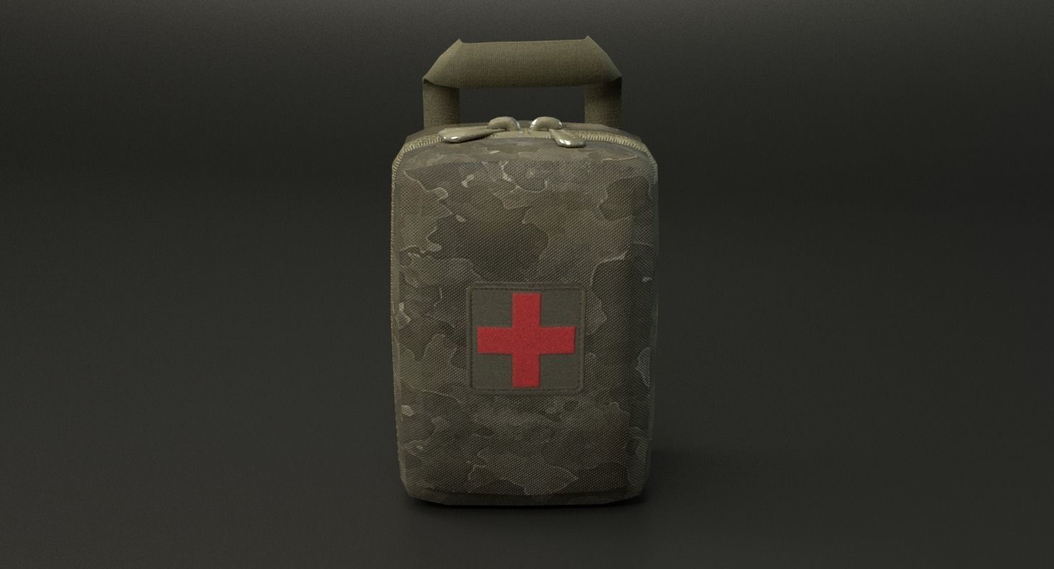 Military First Aid Kit Low-poly 3D model_15