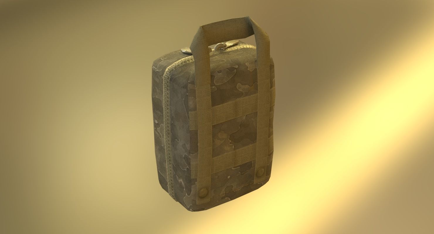 Military First Aid Kit Low-poly 3D model_9