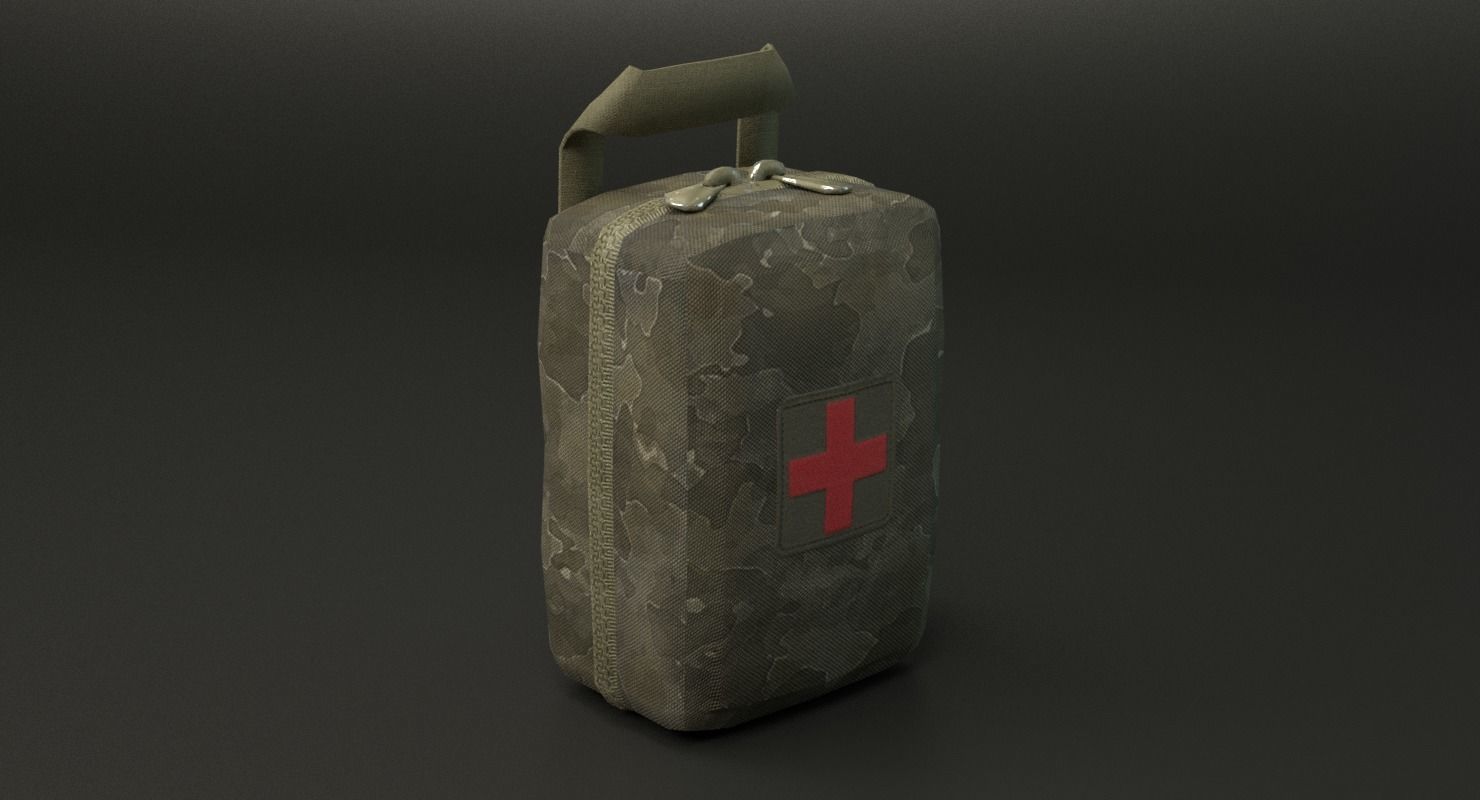 Military First Aid Kit Low-poly 3D model_32