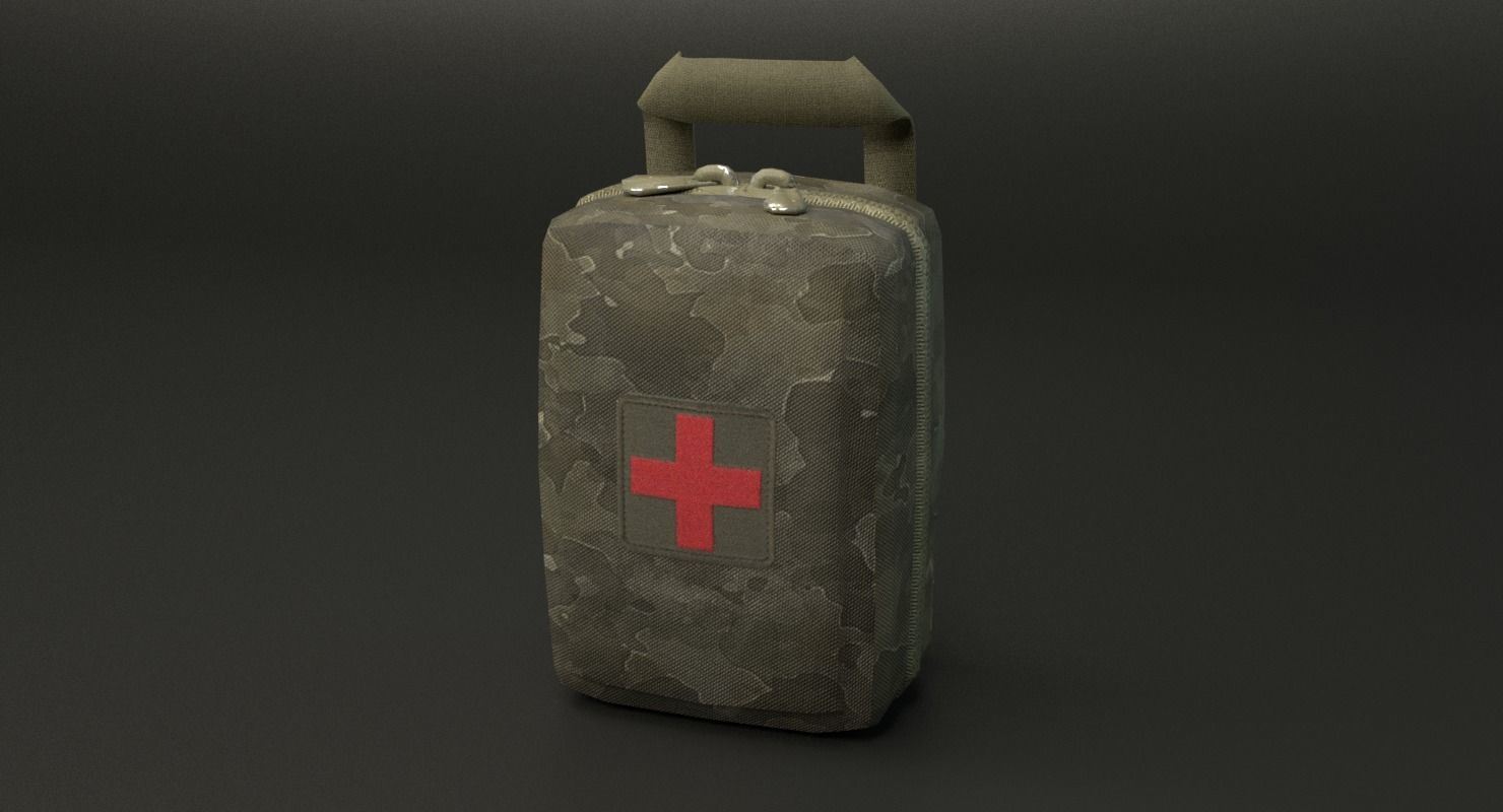Military First Aid Kit Low-poly 3D model_16