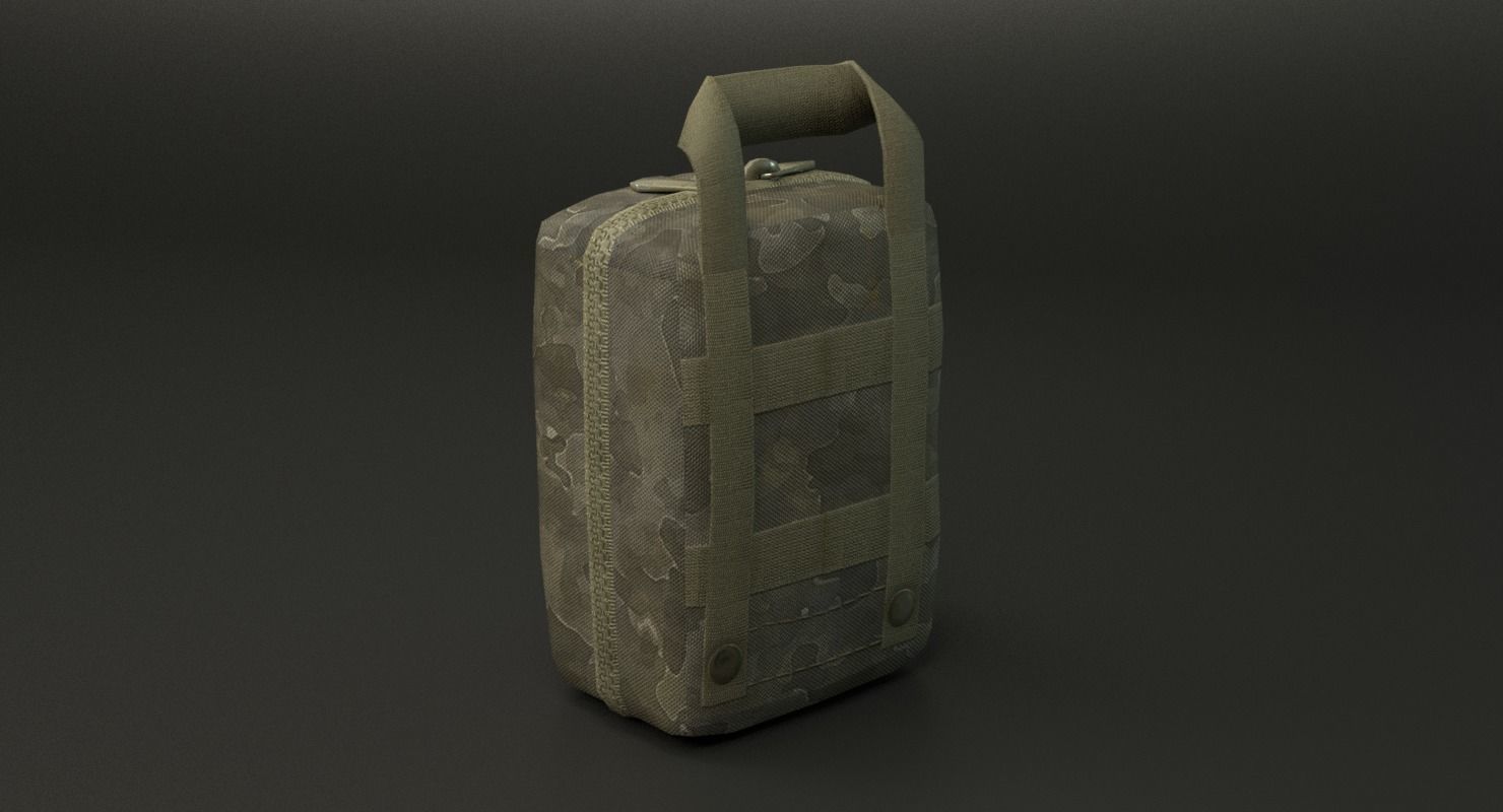 Military First Aid Kit Low-poly 3D model_21