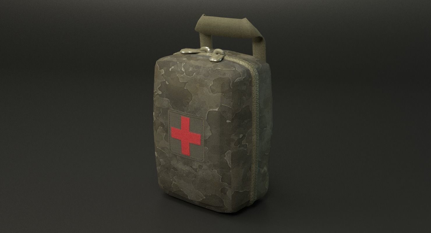 Military First Aid Kit Low-poly 3D model_17