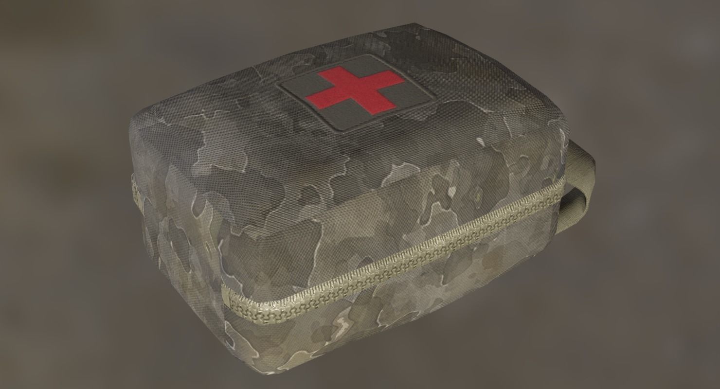 Military First Aid Kit Low-poly 3D model_5