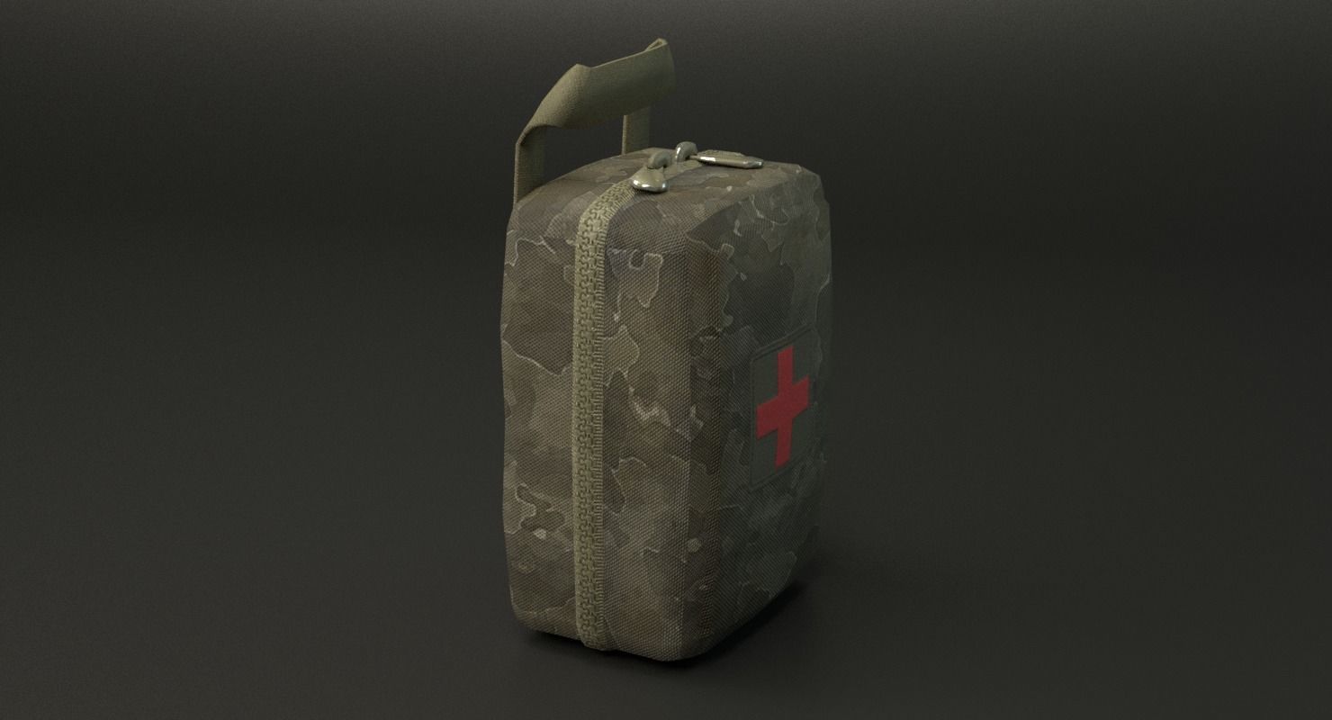 Military First Aid Kit Low-poly 3D model_30