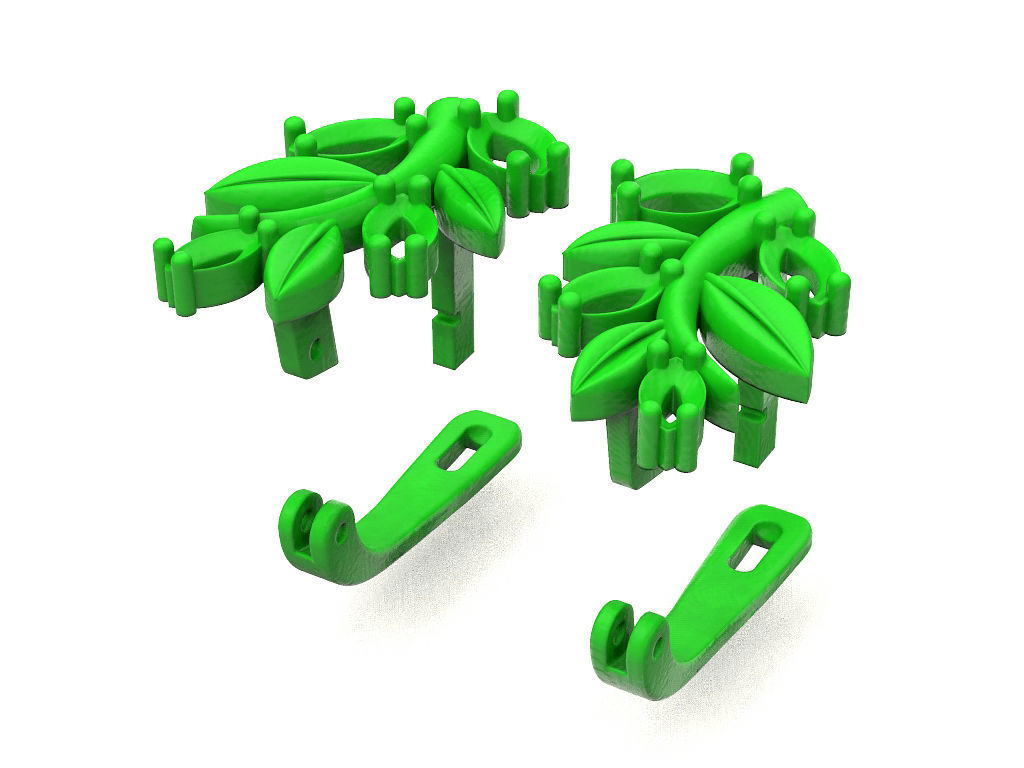 Earrings of a branch 3D print model_10
