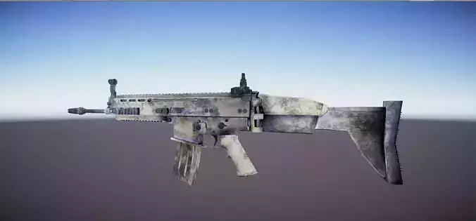 SCAR - L Low Poly rifle Low-poly 3D model