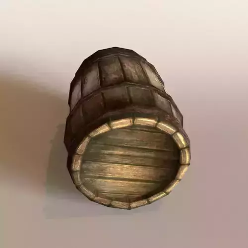 Wooden Barrel - Game Ready PBR Textures Low Poly