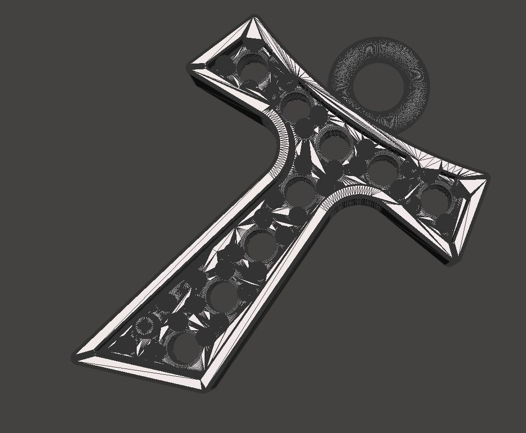 Tau cross jewelry pedant 3D model_7